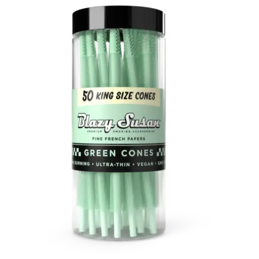 [M2261] BLAZY SUSAN Green Cones Jar King Size 50/1ct
