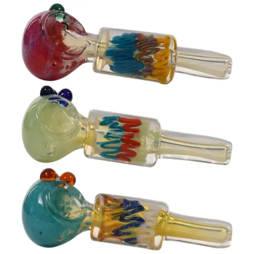 [AM050101] Glass Hand Pipe - 5.0" (3 per pack / Assorted)