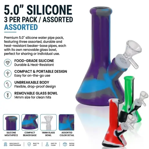 [AM050104] Silicone W.P. - 5.0" (3 per pack / Assorted)