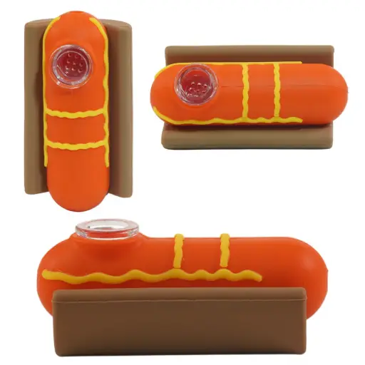 [AM050014] Silicone Hand Pipe Hot Dog 4.0" (3 per pack)