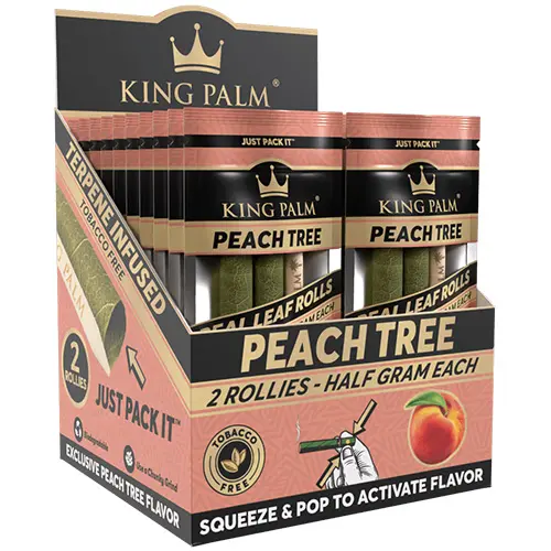 [AM022480] KING PALM Cones Palm Leaf Rollie 2-pack - Peach Tree