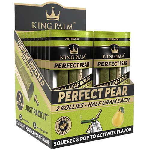 [AM022481] KING PALM Cones Palm Leaf Rollie 2-pack - Perfect Pear 
