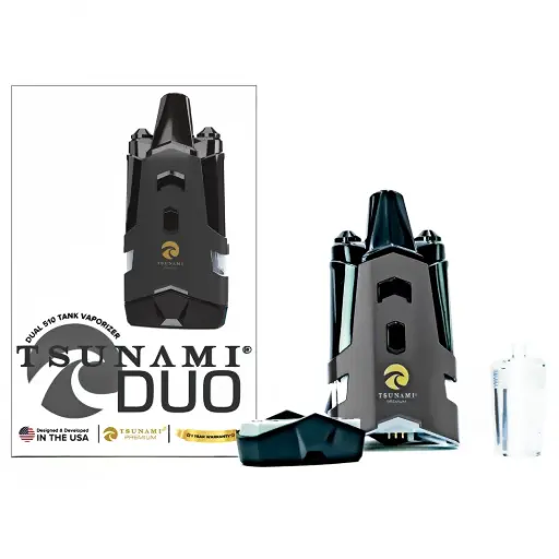 [AM050148] Tsunami Premium Duo Vaporizer – Dual 510 Tank - Black