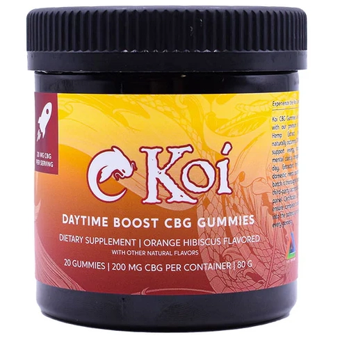 [AM050152] Koi Gummies & Edibles CBD Daytime Boost Gummies 20ct 200mg - Orange Hibiscus