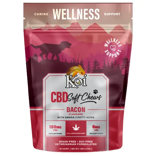 [AM027306] Koi CBD Dog Chews 30ct 180mg - Bacon