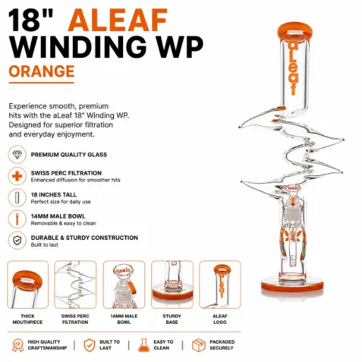 [PC37597] 18" ALEAF WINDING WP ORANGE 