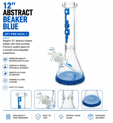 [PC37618] 12" ABSTRACT BEAKER  BLUE