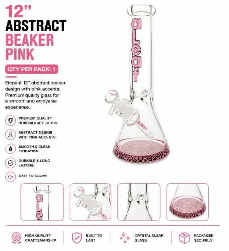 [PC37619] 12" ABSTRACT BEAKER  PINK