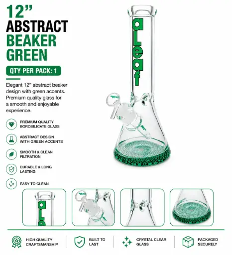 [PC37620] 12" ABSTRACT BEAKER GREEN