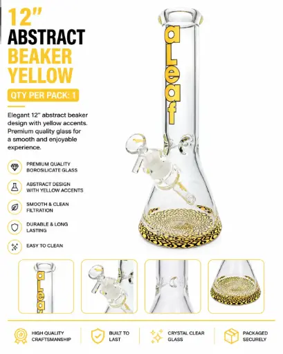 [PC37622] 12" ABSTRACT BEAKER YELLOW