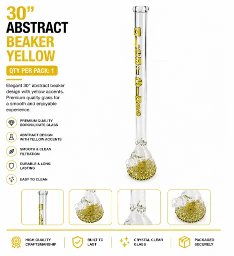 [PC37623] 30" ABSTRACT BEAKER YELLOW