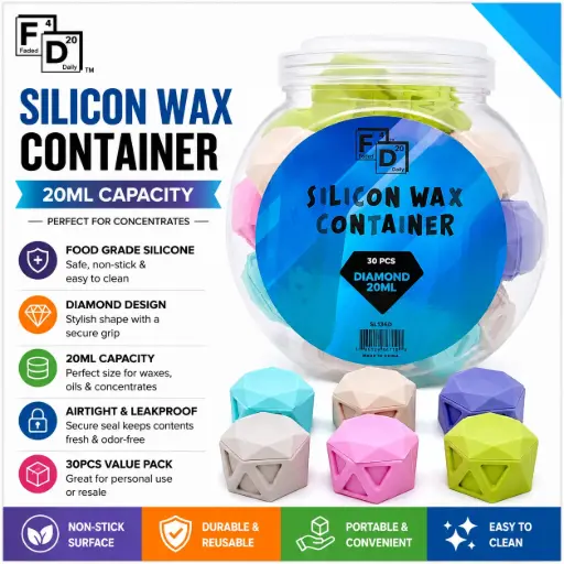 [PC37638] 20ML SILICON DIAMOND CONTAINER (30CT/20JARS)