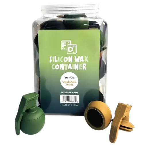 [PC37643] 26ML SILICONE WAX CONTAINER GRENADE 30CT/