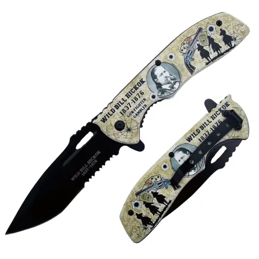 [AM050377] 4.5" Wild Bill Hickok Legends of the West Assist-Open Folding Knife