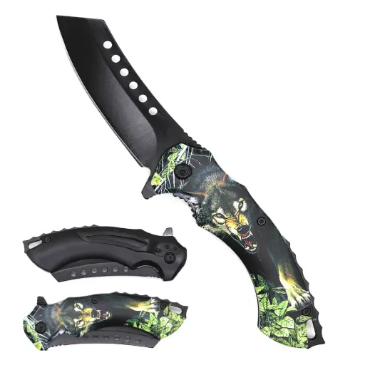 [AM050391] 4.75" Eagle Butcher Blade Assist-Open Folding Knife with Pocket Clip