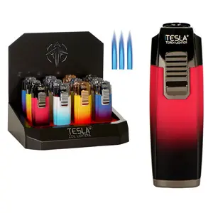 [AM023451] Tesla Lighter Ombre 3 with Cigar Punch 3.5" (61642-T)