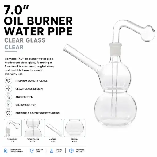 [AM025380] O.B. Water Pipe 8061 7.0" Clear