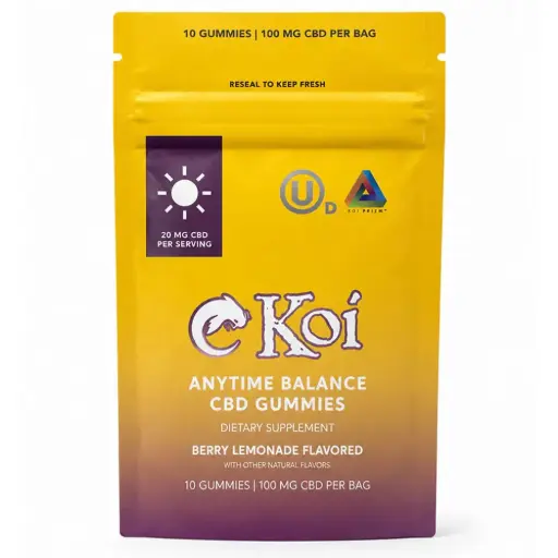 [AM050470] Koi CBD Gummies | Anytime Balance 10ct 100mg - Berry Lemonade