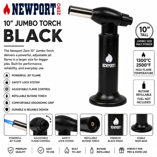 [AM024800] Newport Zero 10" Jumbo Torch "Black"