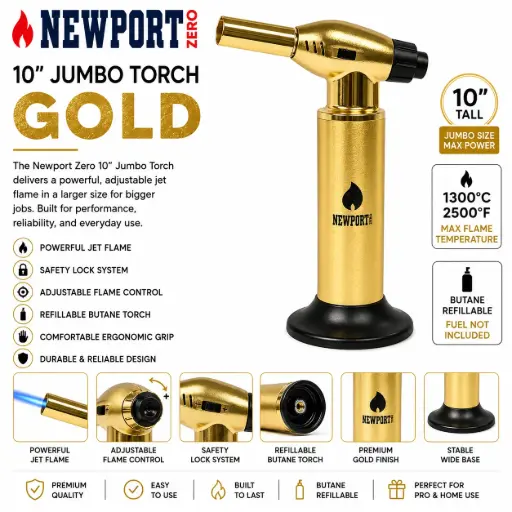 [AM025451] Newport Zero 10" Jumbo Torch "Gold"