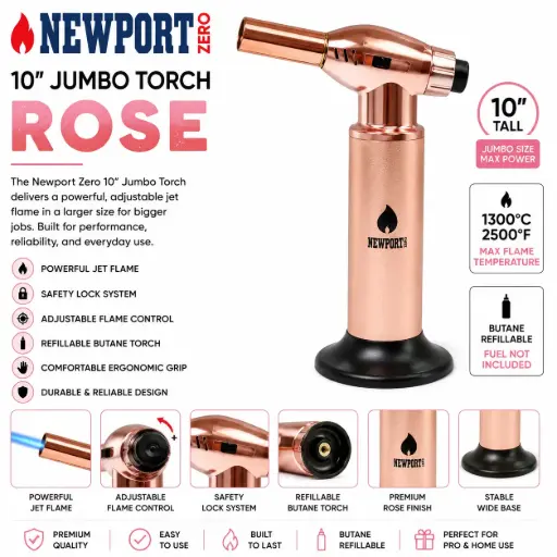 [AM026338] Newport Zero 10" Jumbo Torch "ROSE"