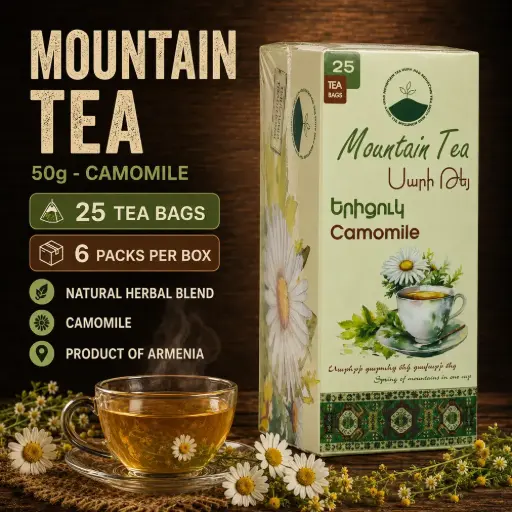 [A2L0019] Mountain Tea 50g 25 tea bags - Camomile (6 pcs per Box)