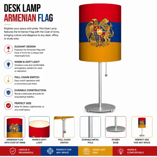[AM050504] Desk Lamp - Armenian Flag