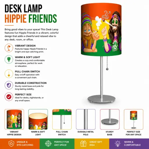 [AM050506] Desk Lamp - Hippie Friends