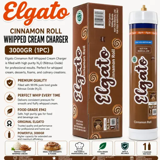 [AM050555] Elgato Whipped Cream Charger 3000Gr (1pc) - Cinnamon Roll