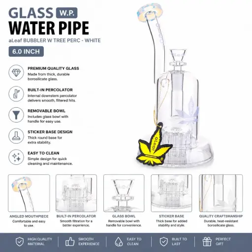 [PC37708] aLeaf Bubbler w Tree Perc - White