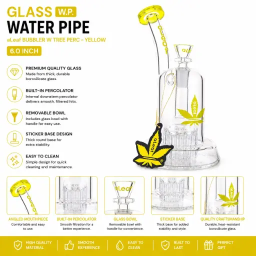 [PC37711] aLeaf Bubbler w Tree Perc - Yellow