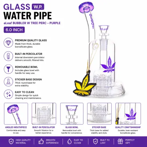 [PC37712] aLeaf Bubbler w Tree Perc - Purple