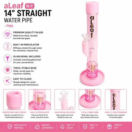 [PC37721] aLeaf WP 14" STRAIGHT - Pink