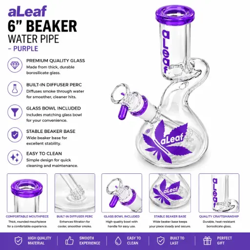 [PC37730] 6" ALEAF BEAKER PURPLE