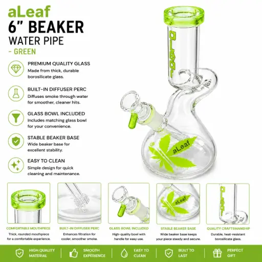 [PC37731] 6" ALEAF BEAKER GREEN