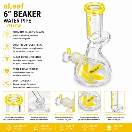 [PC37732] 6" ALEAF BEAKER YELLOW