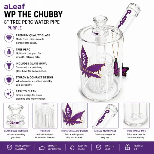 [PC37737] aLeaf WP THE CHUBBY 8" TREE PERC PURPLE