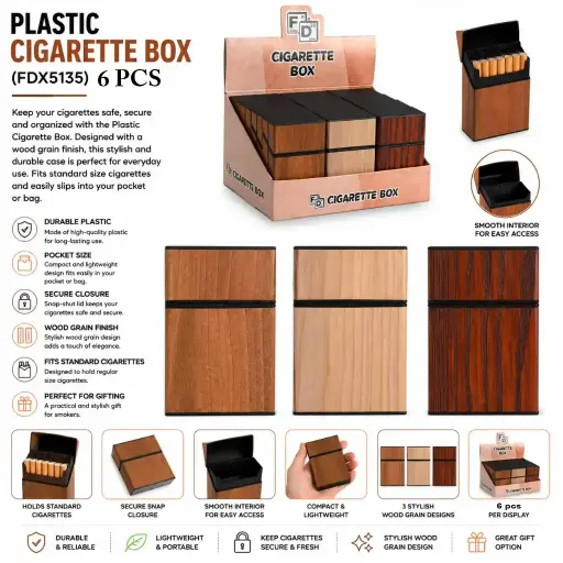 [PC37744] PLASTIC CIGARETTE BOX (FDX5135) 6 pcs