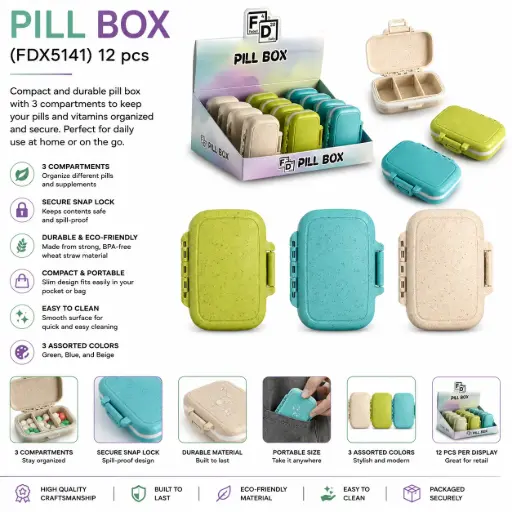 [PC37750] PILL BOX (FDX5141) 12 pcs
