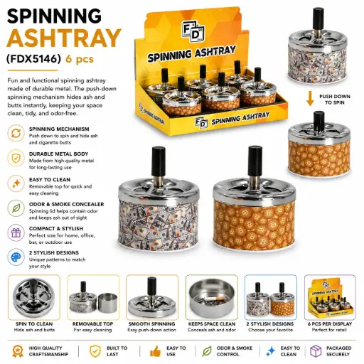 [PC37754] METAL SPINNING ASHTRAY (FDX5146) 6 pcs