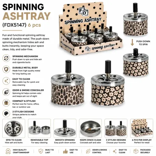 [PC37755] METAL SPINNING ASHTRAY (FDX5147) 6 pcs