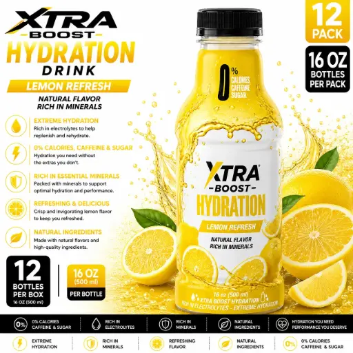 [AM050569] Xtra Boost Hydration Drink (16oz - 500ml) 12 pcs per Box - Lemon Refresh