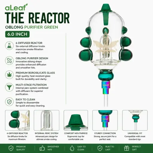 [PC37756] aLeaf 6" THE REACTOR OBLONG PURIFIER GREEN