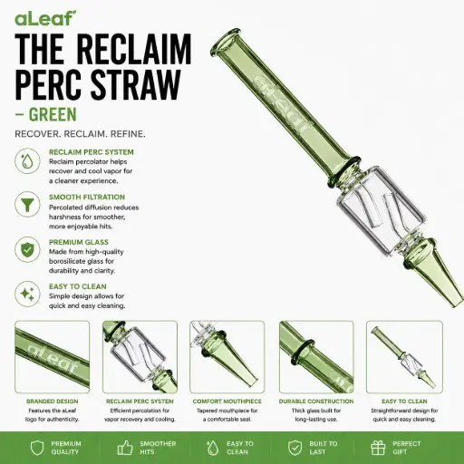 [PC37763] aLeaf THE RECLAIM PERC STRAW - GREEN