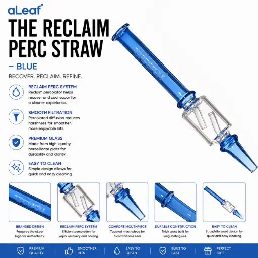[PC37764] aLeaf THE RECLAIM PERC STRAW - BLUE