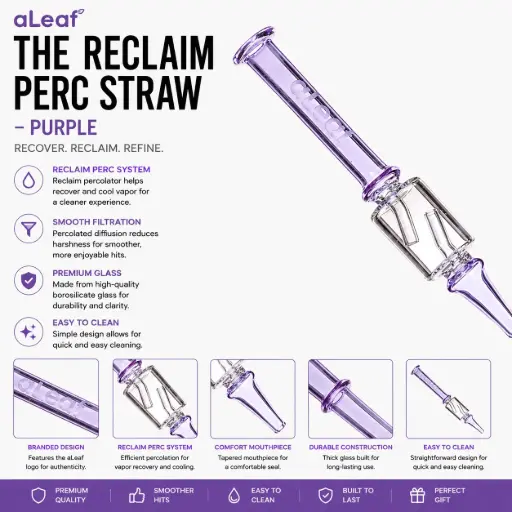 [PC37766] aLeaf THE RECLAIM PERC STRAW - PURPLE