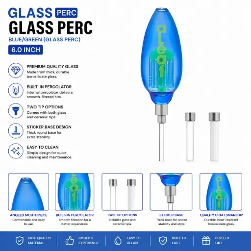 [PC37798] aLeaf BLUE/GREEN(GLASS PERC)