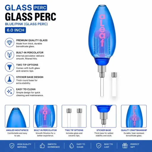 [PC37799] aLeaf BLUE/PINK(GLASS PERC)