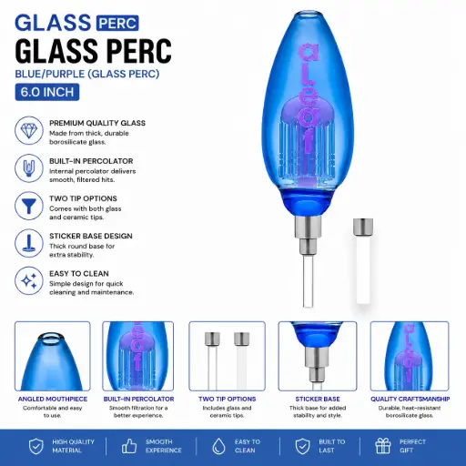 [PC37800] aLeaf BLUE/PURPLE(GLASS PERC)