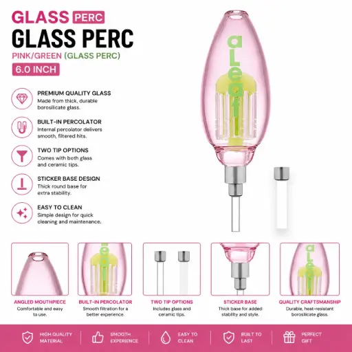 [PC37801] aLeaf PINK/GREEN(GLASS PERC)